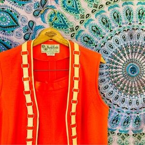 Vintage Orange Wool Pantsuit